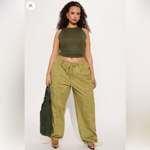 Olivia Wide Leg Jogger- Olive
